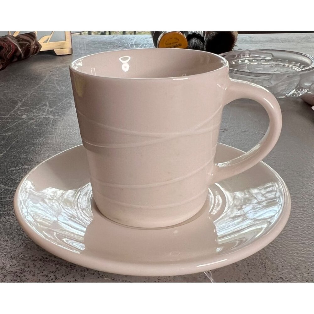 Starbucks 2004 At Home Collection White Mug & Saucer Set Ceramic Dishwasher Safe